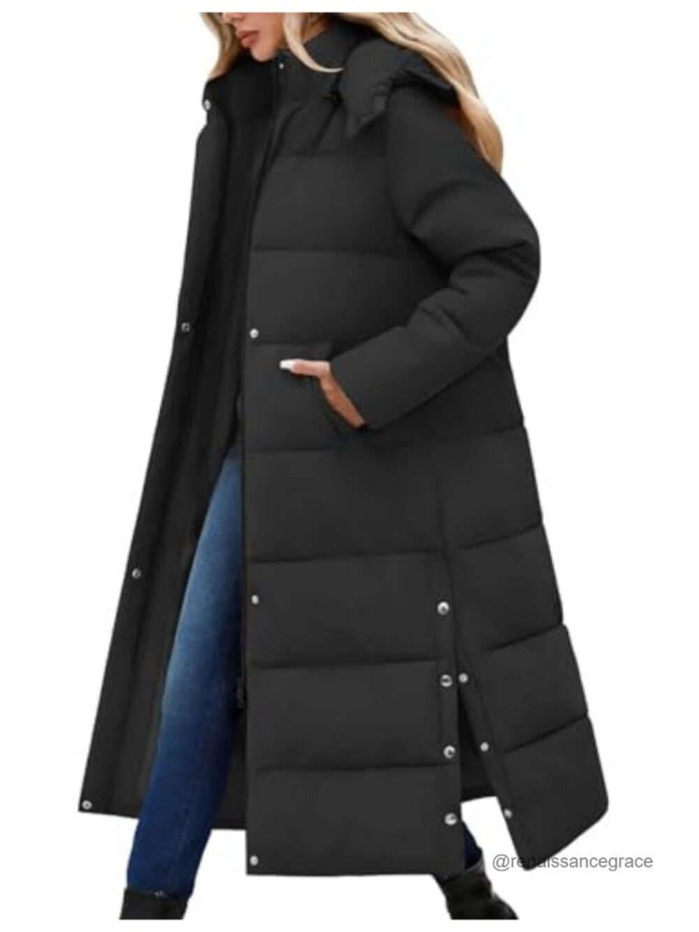 Women Long Puffer Coat Quilted Jacket Winter Parka Heavyweight